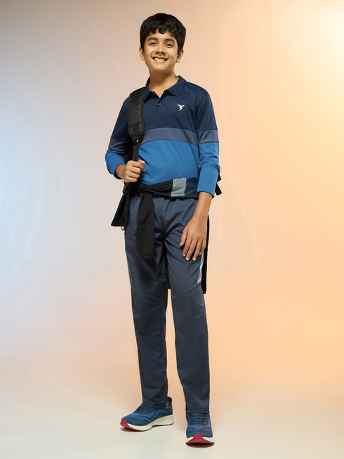Boys Colorblock Slim Fit Polo Sports T-shirt with TECHNO DRY