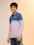 Boys Colorblock Slim Fit Polo Sports T-shirt with TECHNO DRY