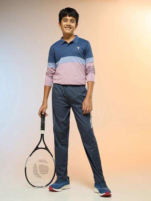 Boys Colorblock Slim Fit Polo Sports T-shirt with TECHNO DRY