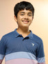 Boys Colorblock Slim Fit Polo Sports T-shirt with TECHNO DRY