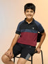 Boys Colorblock Slim Fit Polo Sports T-shirt with TECHNO DRY