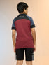 Boys Colorblock Slim Fit Polo Sports T-shirt with TECHNO DRY