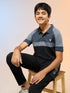Boys Colorblock Slim Fit Polo Sports T-shirt with TECHNO DRY