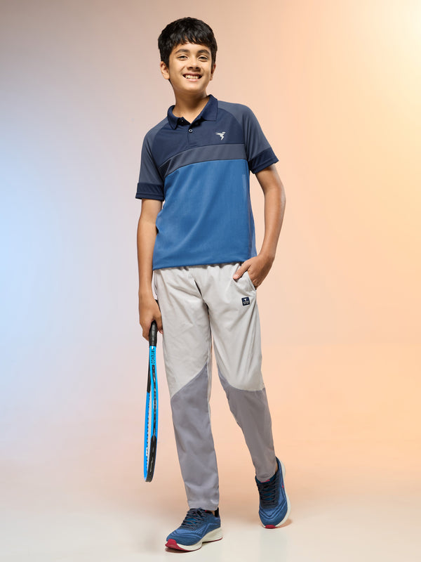Boys Colorblock Slim Fit Polo Sports T-shirt with TECHNO DRY