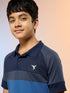 Boys Colorblock Slim Fit Polo Sports T-shirt with TECHNO DRY