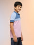 Boys Colorblock Slim Fit Polo Sports T-shirt with TECHNO DRY