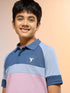 Boys Colorblock Slim Fit Polo Sports T-shirt with TECHNO DRY