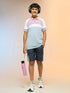 Boys Colorblock Slim Fit Polo Sports T-shirt with TECHNO DRY