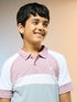 Boys Colorblock Slim Fit Polo Sports T-shirt with TECHNO DRY
