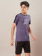 Boys Printed Slim Fit Round Neck Sports T-shirt with TECHNO DRY