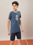 Boys Printed Slim Fit Round Neck Sports T-shirt with TECHNO DRY