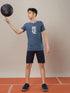 Boys Printed Slim Fit Round Neck Sports T-shirt with TECHNO DRY