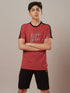 Boys Printed Slim Fit Round Neck Sports T-shirt with TECHNO DRY