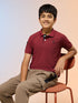 Boys Solid Slim Fit Polo Sports T-shirt with MATPIQ
