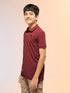 Boys Solid Slim Fit Polo Sports T-shirt with MATPIQ