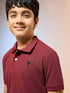 Boys Solid Slim Fit Polo Sports T-shirt with MATPIQ