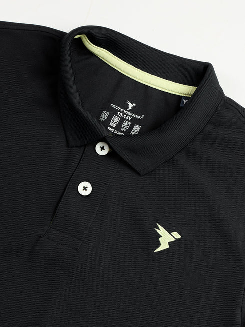 Boys Solid Slim Fit Polo Sports T-shirt with MATPIQ