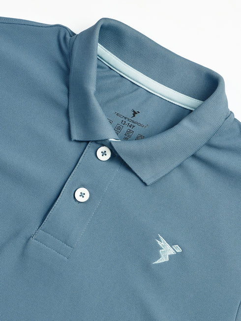 Boys Solid Slim Fit Polo Sports T-shirt with MATPIQ