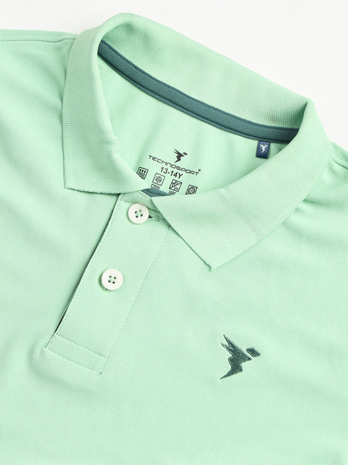 Boys Solid Slim Fit Polo Sports T-shirt with MATPIQ