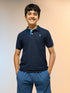 Boys Solid Slim Fit Polo Sports T-shirt with MATPIQ