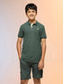 Boys Solid Slim Fit Polo Sports T-shirt with MATPIQ