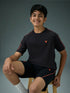 Boys Solid Slim Fit Round Neck Sports T-shirt with COTFLEX