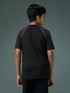 Boys Solid Slim Fit Round Neck Sports T-shirt with COTFLEX