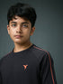 Boys Solid Slim Fit Round Neck Sports T-shirt with COTFLEX