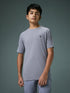 Boys Solid Slim Fit Round Neck Sports T-shirt with COTFLEX