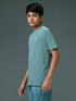 Boys Solid Slim Fit Round Neck Sports T-shirt with COTFLEX