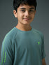 Boys Solid Slim Fit Round Neck Sports T-shirt with COTFLEX