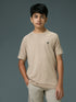 Boys Solid Slim Fit Round Neck Sports T-shirt with COTFLEX
