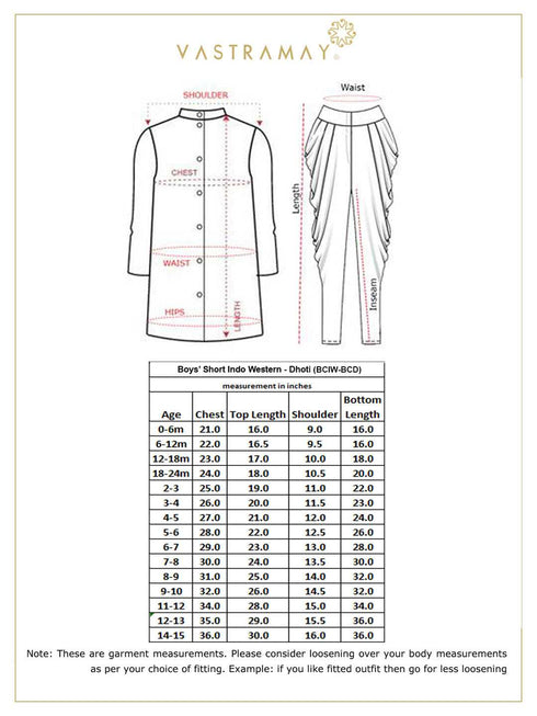 Boys' Black Cotton Blend Sherwani
