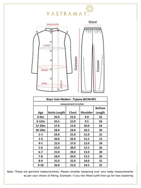 Boys' Black Cotton Blend Sherwani