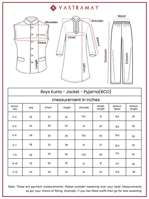 Boy's' Mustard Jacket, Kurta And Pyjama Set