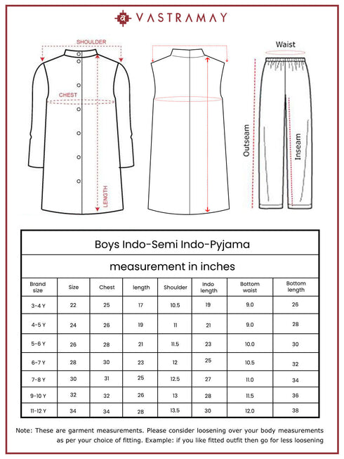 Boy's' Aqua Jacket,Kurta And Pyjama Set.