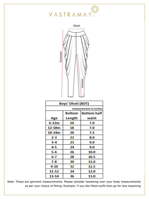 Boy's Pure Cotton White Dhoti