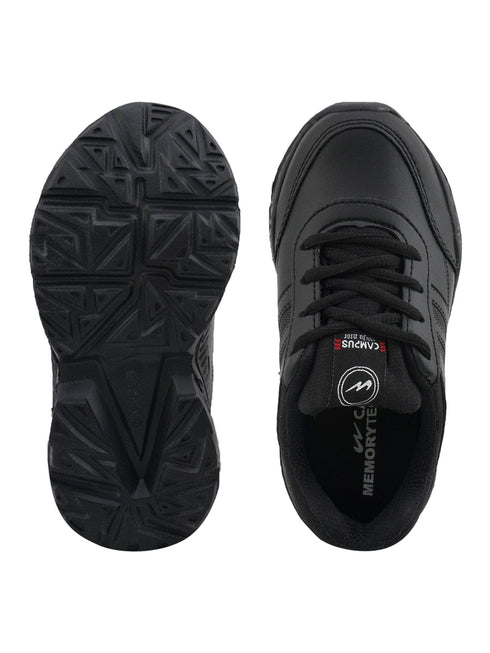 BINGO-151A Black Kid's School Shoes