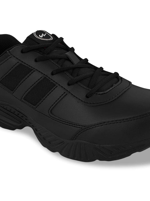 BINGO-151A Black Boys School Shoes