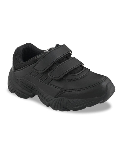 BINGO-151VA Black Child School Shoes