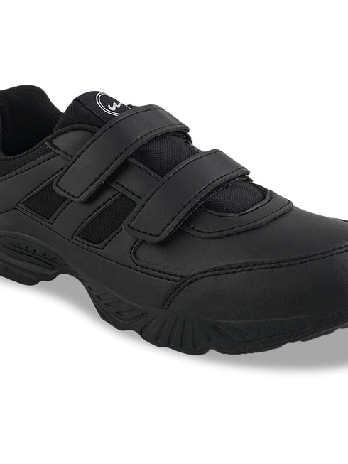 BINGO-151VA Black Boys School Shoes