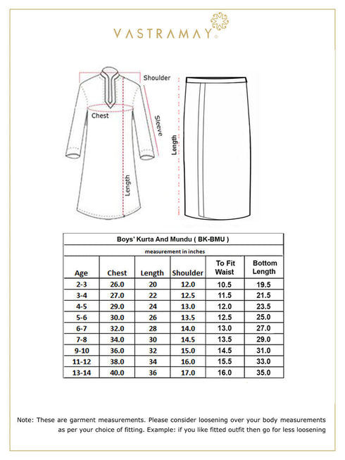 Infant Boy's' Green And White Cotton Blend Kurta And Mundu Set