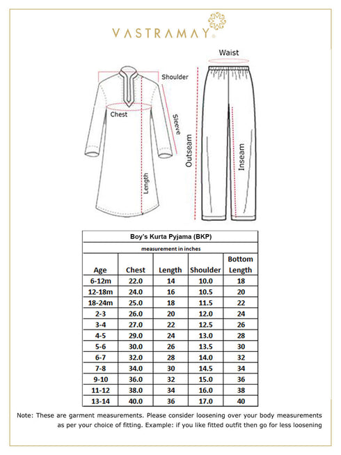 Boy's Beige Floral Printed Kurta Pyjama Set