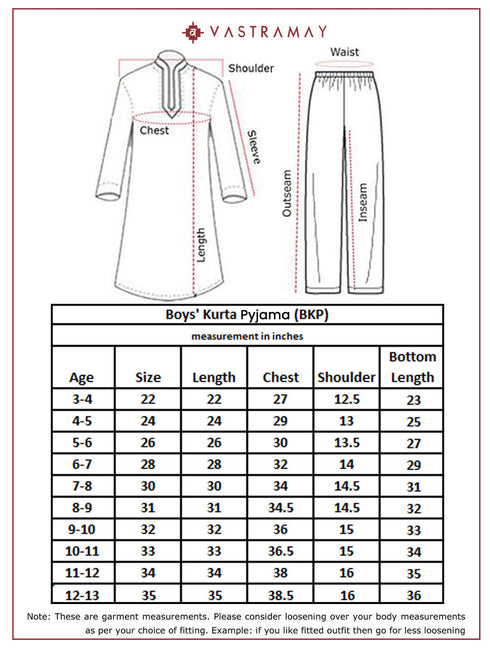 Boy's Peach Kurta And Pyjama Set