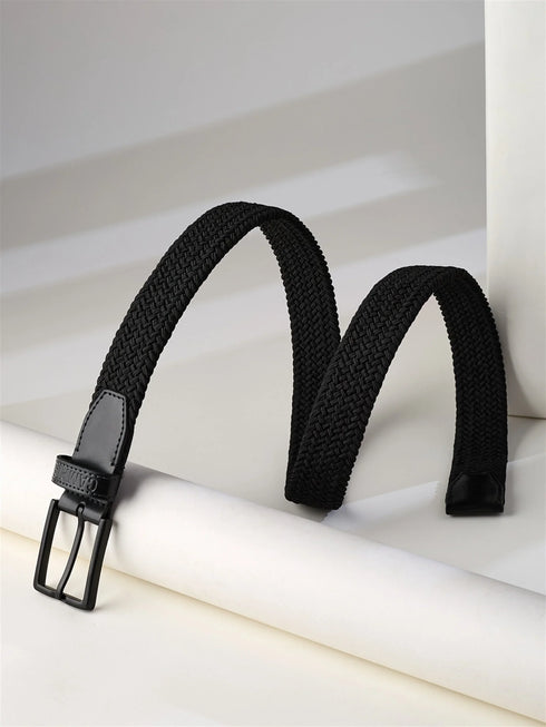 Braided Black Unisex Belt