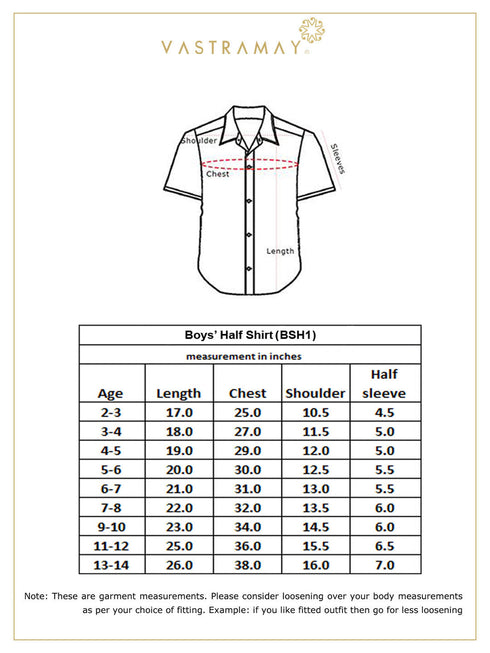 Boy's' Mustard Ethnic Shirt
