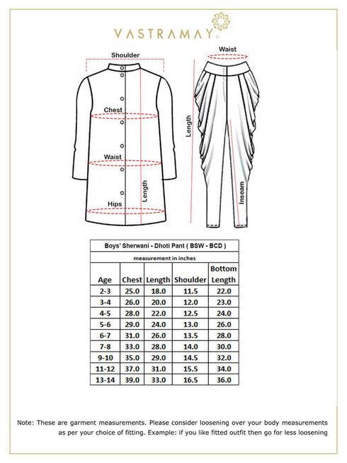 Boy's Gold Sherwani Set
