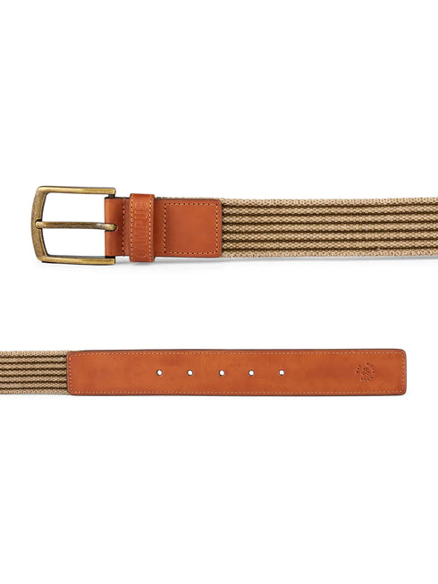 Web Braided Tan Unisex Belt