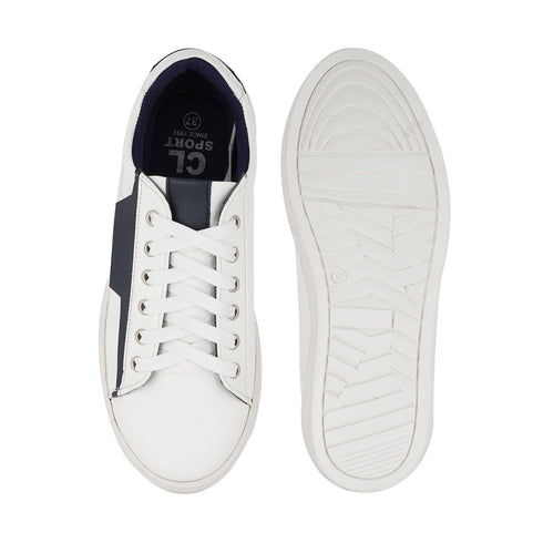 Women's White Lace-Up Casual Sneakers