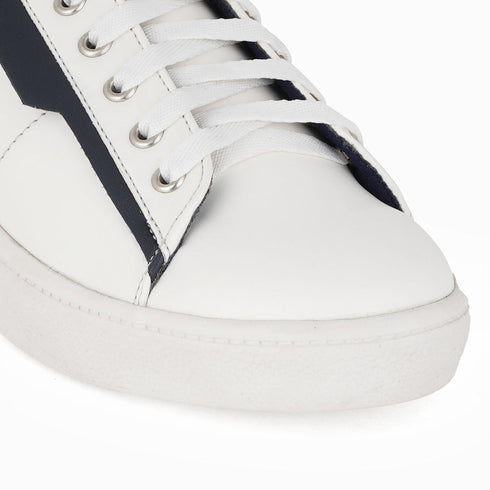 Women's White Lace-Up Casual Sneakers